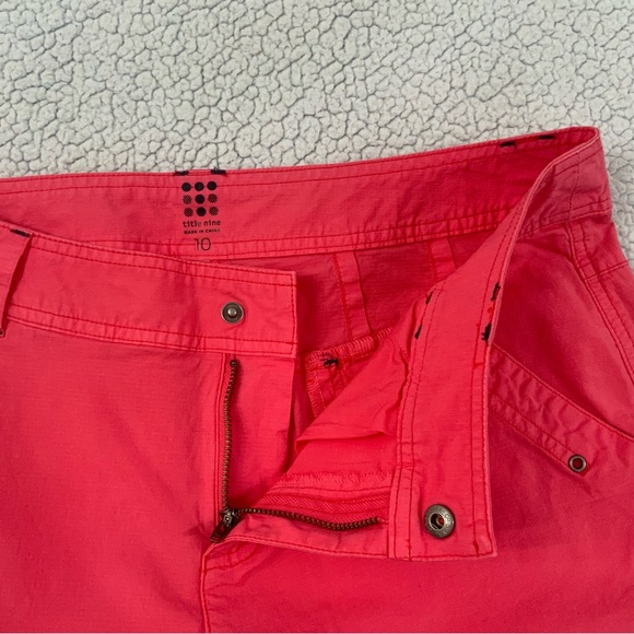 Title Nine Size 10 Coral Stretch Brash Ripstop Hiking Camping Bermuda Shorts - Picture 6 of 16